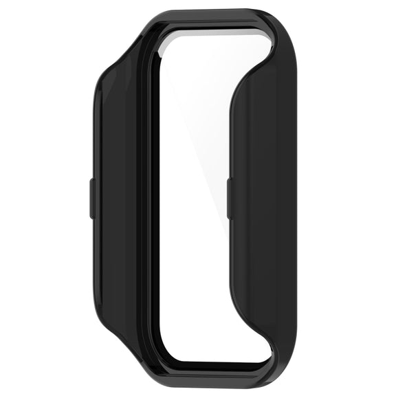 For Xiaomi Smart Band 8 Active / Redmi Band 2 PC + Tempered Film Integrated Watch Protective Case(Black)