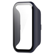 For Xiaomi Smart Band 8 Active / Redmi Band 2 PC + Tempered Film Integrated Watch Protective Case(Ink Blue)