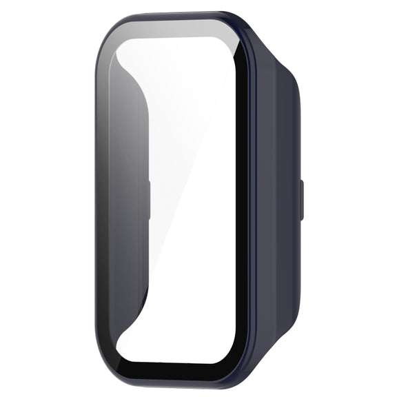 For Xiaomi Smart Band 8 Active / Redmi Band 2 PC + Tempered Film Integrated Watch Protective Case(Ink Blue)