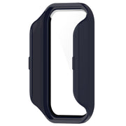 For Xiaomi Smart Band 8 Active / Redmi Band 2 PC + Tempered Film Integrated Watch Protective Case(Ink Blue)