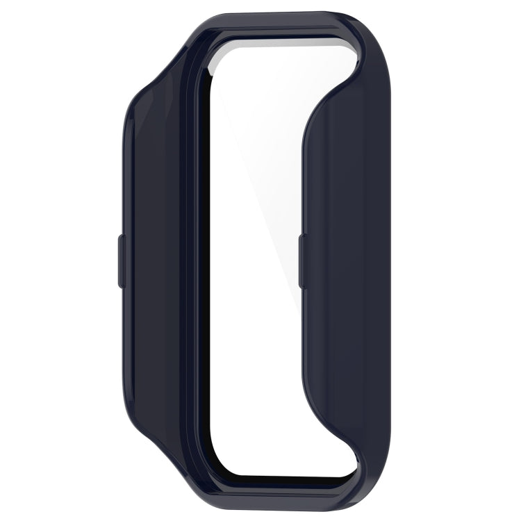 For Xiaomi Smart Band 8 Active / Redmi Band 2 PC + Tempered Film Integrated Watch Protective Case(Ink Blue)