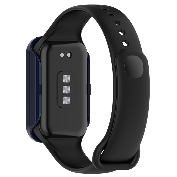 For Xiaomi Smart Band 8 Active / Redmi Band 2 PC + Tempered Film Integrated Watch Protective Case(Ink Blue)