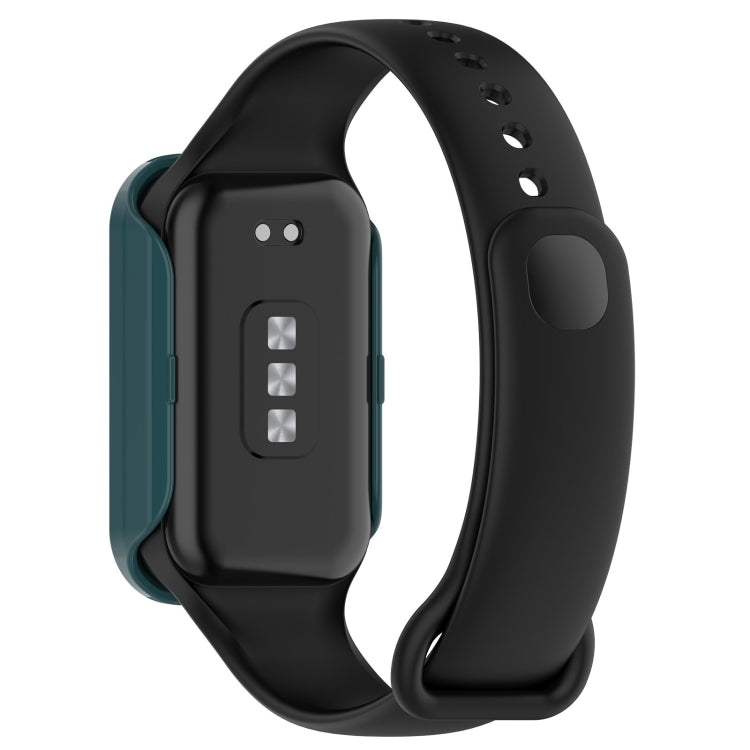 For Xiaomi Smart Band 8 Active / Redmi Band 2 PC + Tempered Film Integrated Watch Protective Case(Pine Green)