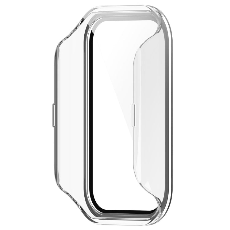 For Xiaomi Smart Band 8 Active / Redmi Band 2 PC + Tempered Film Integrated Watch Protective Case(Transparent White) - Watch Cases by PMC TechLife | Online Shopping South Africa | PMC TechLife