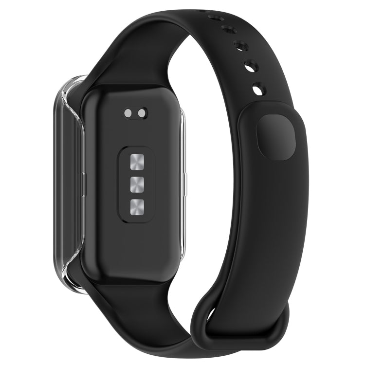 For Xiaomi Smart Band 8 Active / Redmi Band 2 PC + Tempered Film Integrated Watch Protective Case(Transparent White) - Watch Cases by PMC TechLife | Online Shopping South Africa | PMC TechLife