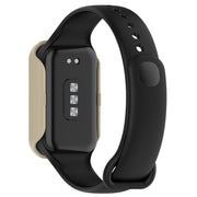 For Xiaomi Smart Band 8 Active / Redmi Band 2 PC + Tempered Film Integrated Watch Protective Case(Ivory White)