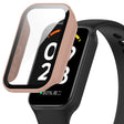 For Xiaomi Smart Band 8 Active / Redmi Band 2 PC + Tempered Film Integrated Watch Protective Case(Pink) - Watch Cases by PMC TechLife | Online Shopping South Africa | PMC TechLife