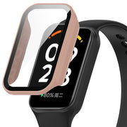 For Xiaomi Smart Band 8 Active / Redmi Band 2 PC + Tempered Film Integrated Watch Protective Case(Pink)