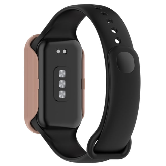 For Xiaomi Smart Band 8 Active / Redmi Band 2 PC + Tempered Film Integrated Watch Protective Case(Pink)