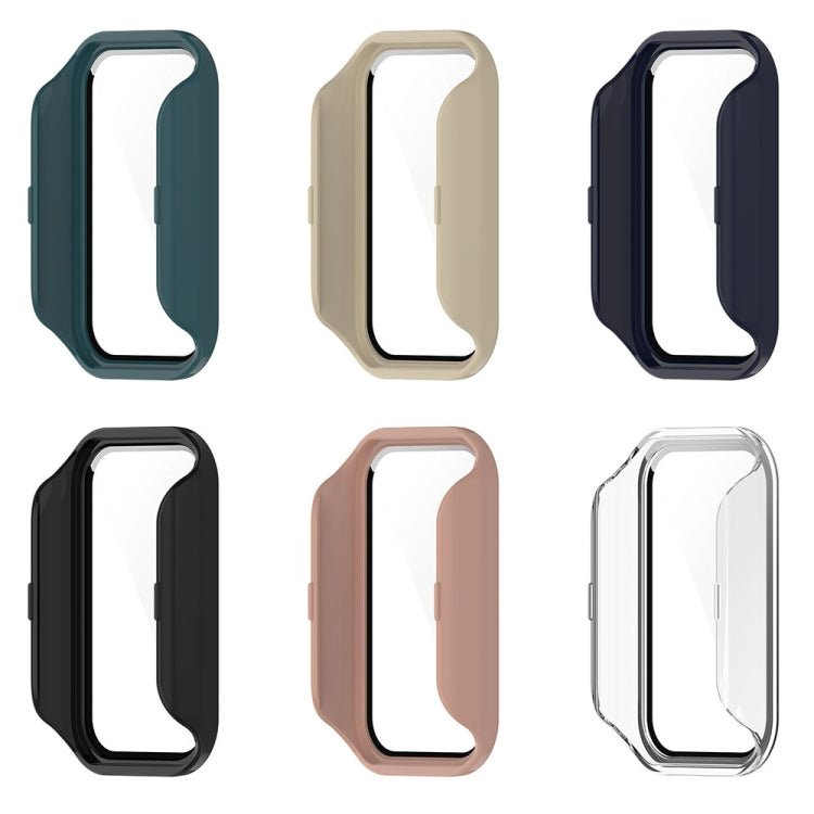 For Xiaomi Smart Band 8 Active / Redmi Band 2 PC + Tempered Film Integrated Watch Protective Case(Black)