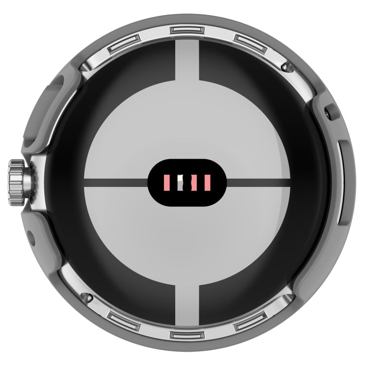 For Google Pixel Watch 2 PC + Tempered Film Integrated Watch Protective Case(Grey) - Watch Cases by PMC TechLife | Online Shopping South Africa | PMC TechLife