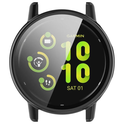 For Garmin vivoactive 5 / Active 5 PC + Tempered Film Integrated Watch Protective Case(Black) - Watch Cases by PMC Jewellery | Online Shopping South Africa | PMC Jewellery
