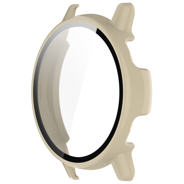 Compatible with Garmin vivoactive 5 / Active 5 PC + Tempered Film Integrated Watch Protective Case(Ivory) - free shipping - PMC TechLife - Order now!