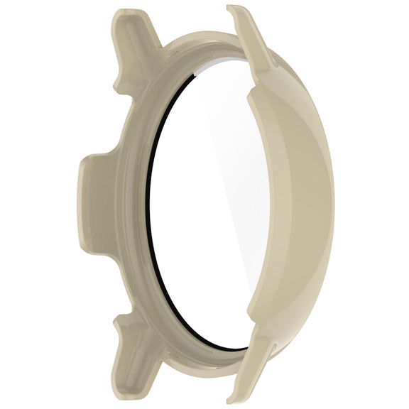 Compatible with Garmin vivoactive 5 / Active 5 PC + Tempered Film Integrated Watch Protective Case(Ivory)