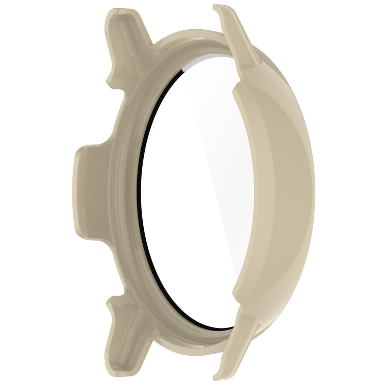 Compatible with Garmin vivoactive 5 / Active 5 PC + Tempered Film Integrated Watch Protective Case(Ivory)