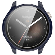 For Amazfit Balance A2286 PC + Tempered Film Integrated Watch Protective Case(Ink Blue)