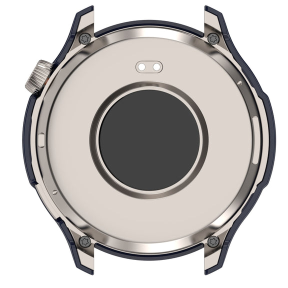 For Amazfit Balance A2286 PC + Tempered Film Integrated Watch Protective Case(Ink Blue)
