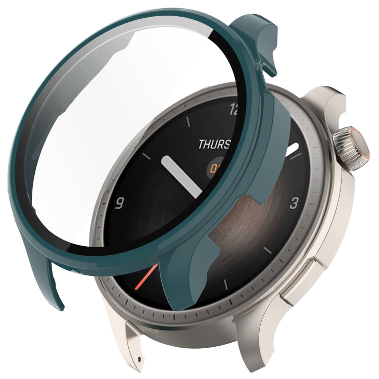 For Amazfit Balance A2286 PC + Tempered Film Integrated Watch Protective Case(Pine Green) - Watch Cases by PMC TechLife | Online Shopping South Africa | PMC TechLife
