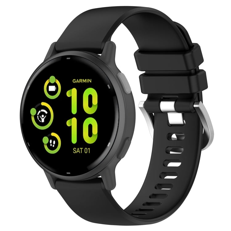 For Garmin vivoactive 5 / Active 5 20mm Silicone Watch Band(Black) - Watch Bands by PMC TechLife | Online Shopping South Africa | PMC TechLife