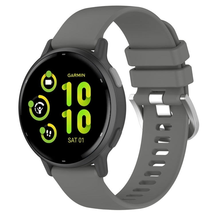 For Garmin vivoactive 5 / Active 5 20mm Silicone Watch Band(Dark Grey) - Watch Bands by PMC TechLife | Online Shopping South Africa | PMC TechLife