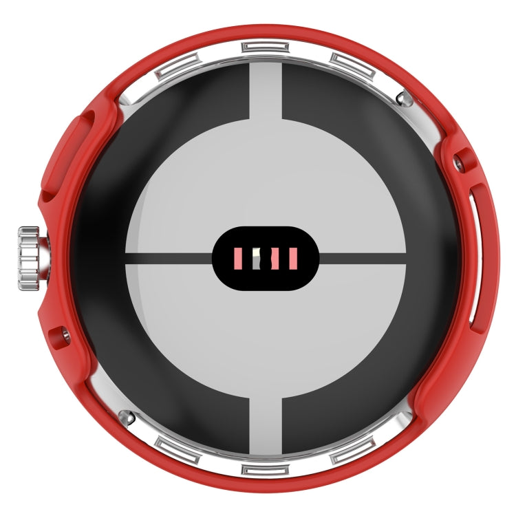 For Google Pixel Watch 2 Half Pack Hollow PC Watch Protective Case(Red) - Watch Cases by PMC TechLife | Online Shopping South Africa | PMC TechLife
