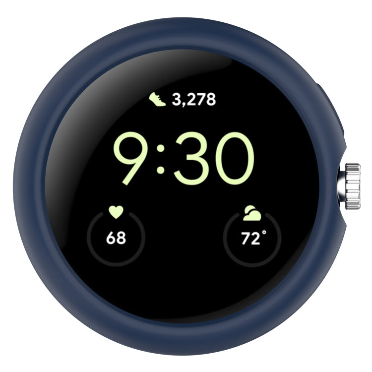 For Google Pixel Watch 2 Half Pack Hollow PC Watch Protective Case(Midnight Blue)