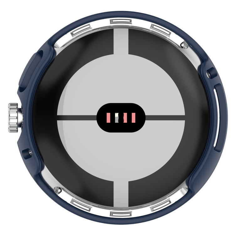 For Google Pixel Watch 2 Half Pack Hollow PC Watch Protective Case(Midnight Blue) - Watch Cases by PMC TechLife | Online Shopping South Africa | PMC TechLife