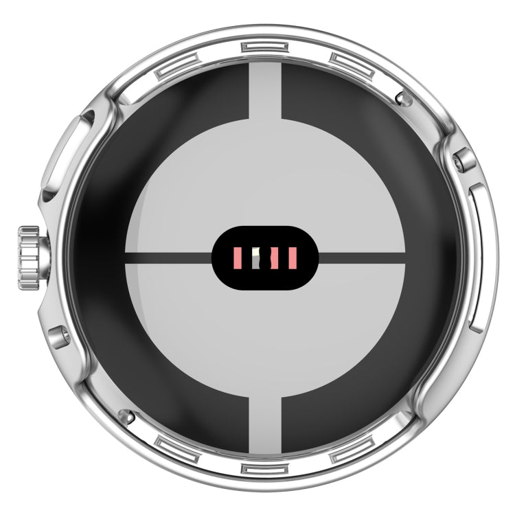 For Google Pixel Watch 2 Half Pack Hollow PC Watch Protective Case(Silver) - Watch Cases by PMC TechLife | Online Shopping South Africa | PMC TechLife