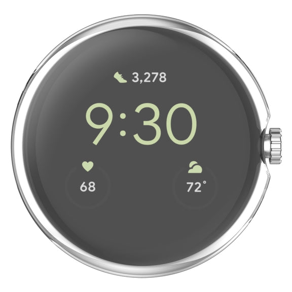 For Google Pixel Watch 2 Full Coverage TPU Electroplated Watch Protective Case(Transparent White)
