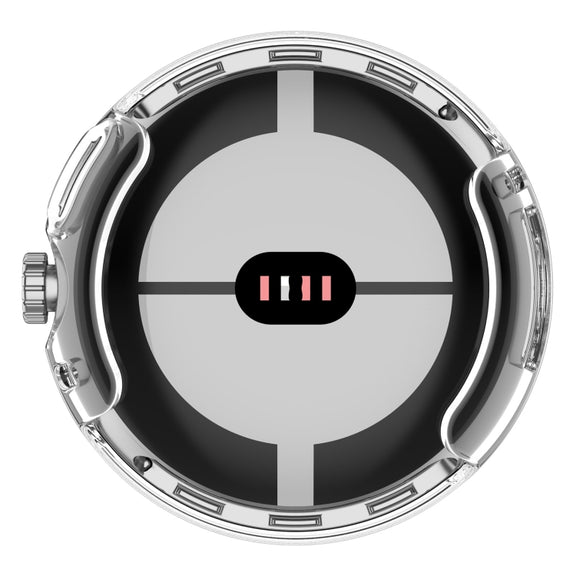 For Google Pixel Watch 2 Full Coverage TPU Electroplated Watch Protective Case(Transparent White)