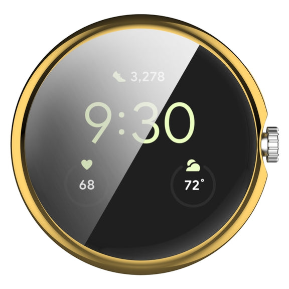 For Google Pixel Watch 2 Full Coverage TPU Electroplated Watch Protective Case(Gold)