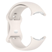 For Google Pixel Watch 2 Solid Color Silicone Watch Band, Size:S Size(Creamy White)