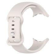 For Google Pixel Watch 2 Solid Color Silicone Watch Band, Size:S Size(Creamy White)
