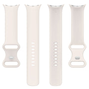 For Google Pixel Watch 2 Solid Color Silicone Watch Band, Size:S Size(Creamy White)