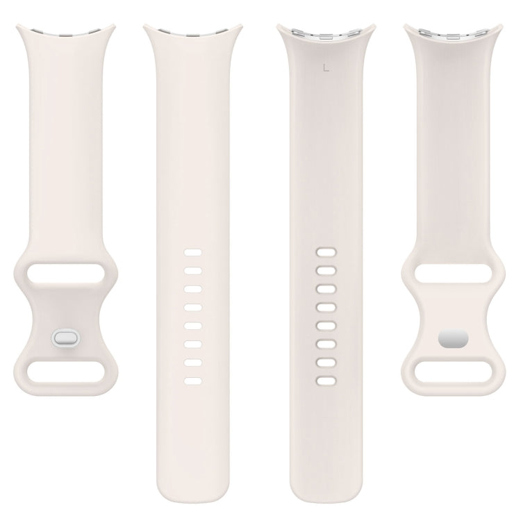 For Google Pixel Watch 2 Solid Color Silicone Watch Band, Size:S Size(Creamy White)