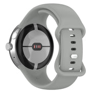 For Google Pixel Watch 2 Solid Color Silicone Watch Band, Size:S Size(Grey)