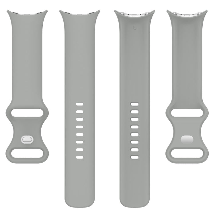 For Google Pixel Watch 2 Solid Color Silicone Watch Band, Size:S Size(Grey)