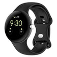 For Google Pixel Watch 2 Solid Color Silicone Watch Band, Size:S Size(Black) - Watch Bands by PMC TechLife | Online Shopping South Africa | PMC TechLife