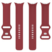 For Google Pixel Watch 2 Solid Color Silicone Watch Band, Size:S Size(Red)