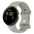 For Google Pixel Watch 2 Solid Color Silicone Watch Band, Size:S Size(Grey Green) - Watch Bands by PMC TechLife | Online Shopping South Africa | PMC TechLife