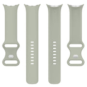 For Google Pixel Watch 2 Solid Color Silicone Watch Band, Size:S Size(Grey Green)