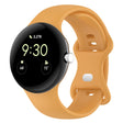 For Google Pixel Watch 2 Solid Color Silicone Watch Band, Size:S Size(Yellow) - Watch Bands by PMC TechLife | Online Shopping South Africa | PMC TechLife