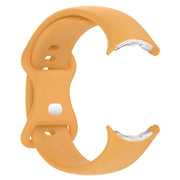 For Google Pixel Watch 2 Solid Color Silicone Watch Band, Size:S Size(Yellow)