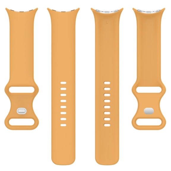 For Google Pixel Watch 2 Solid Color Silicone Watch Band, Size:S Size(Yellow)