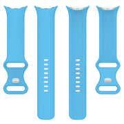 For Google Pixel Watch 2 Solid Color Silicone Watch Band, Size:S Size(Sky Blue)