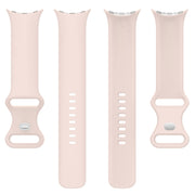 For Google Pixel Watch 2 Solid Color Silicone Watch Band, Size:S Size(Pink)