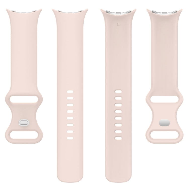 For Google Pixel Watch 2 Solid Color Silicone Watch Band, Size:S Size(Pink)