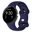 For Google Pixel Watch 2 Solid Color Silicone Watch Band, Size:S Size(Blue) - Watch Bands by PMC TechLife | Online Shopping South Africa | PMC TechLife