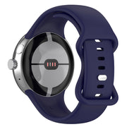 For Google Pixel Watch 2 Solid Color Silicone Watch Band, Size:S Size(Blue)
