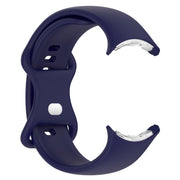 For Google Pixel Watch 2 Solid Color Silicone Watch Band, Size:S Size(Blue)